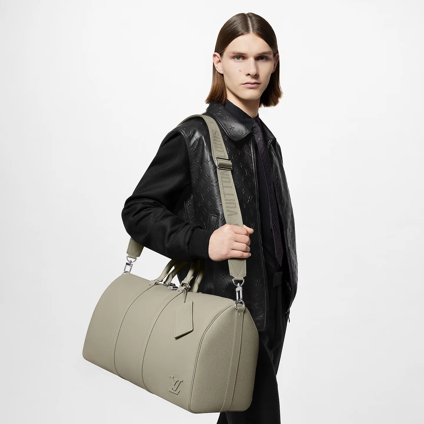 Louis Vuitton Keepall Bandouliere 50 Travel Bag / Sage Palladium Hardware - Image 2