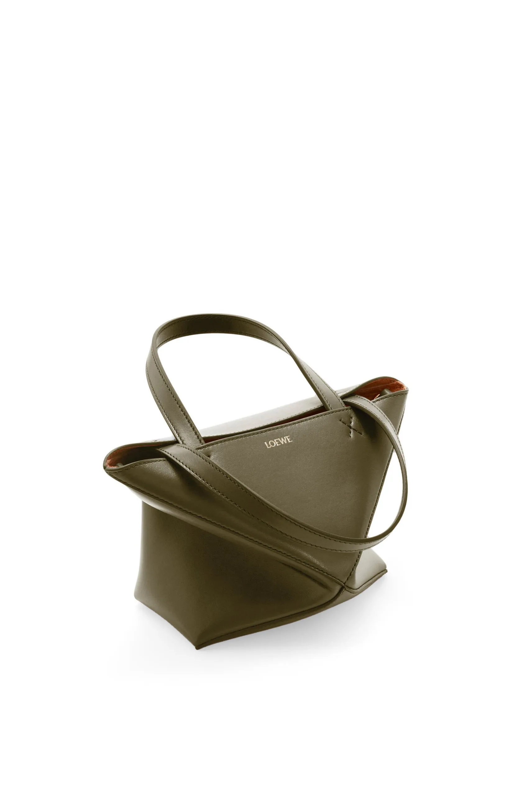 Loewe Mini Puzzle Fold Tote Dark Khaki Green A657V25X01- 7.8 Inches/ - Image 5