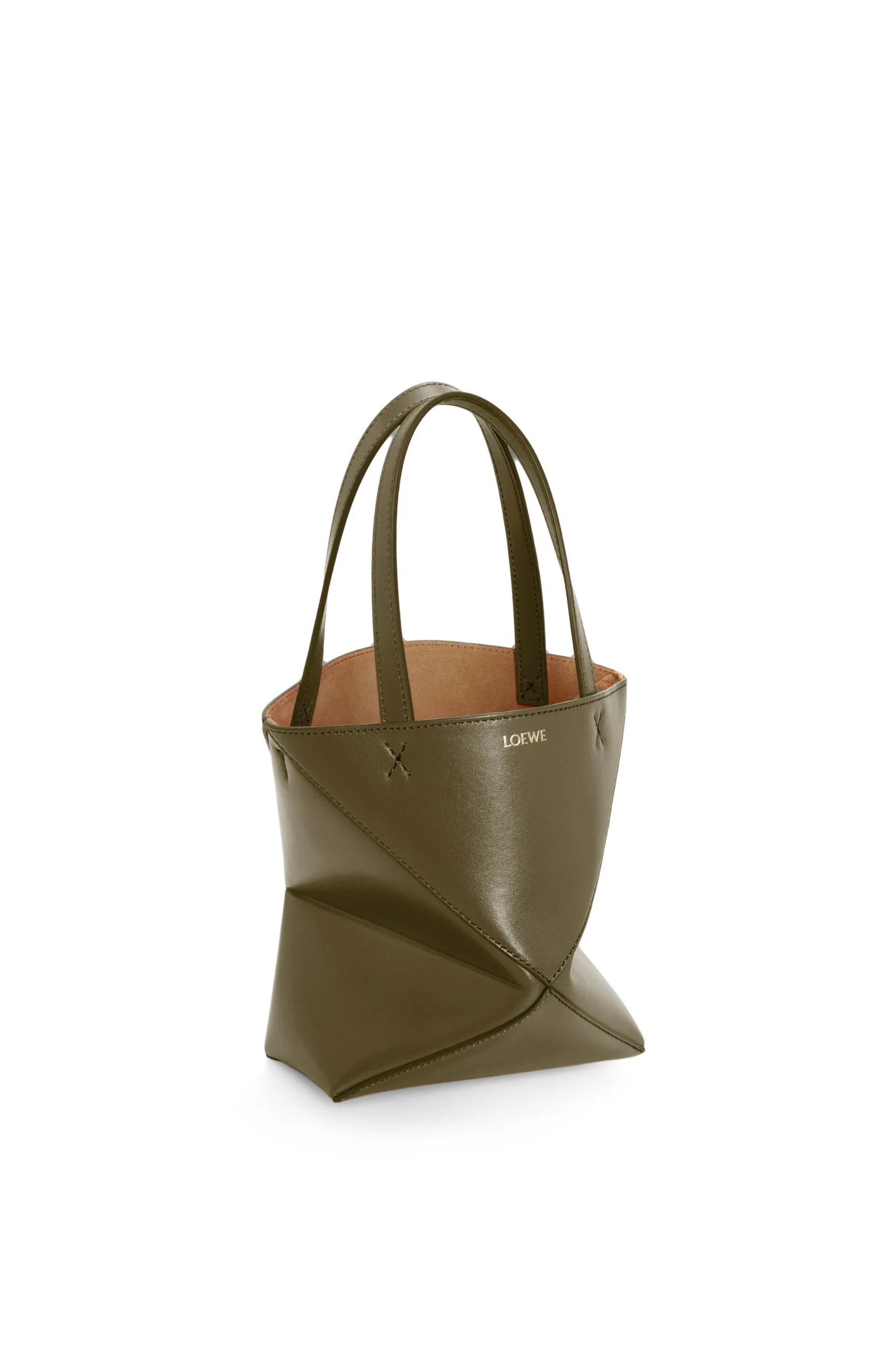 Loewe Mini Puzzle Fold Tote Dark Khaki Green A657V25X01- 7.8 Inches/ - Image 4