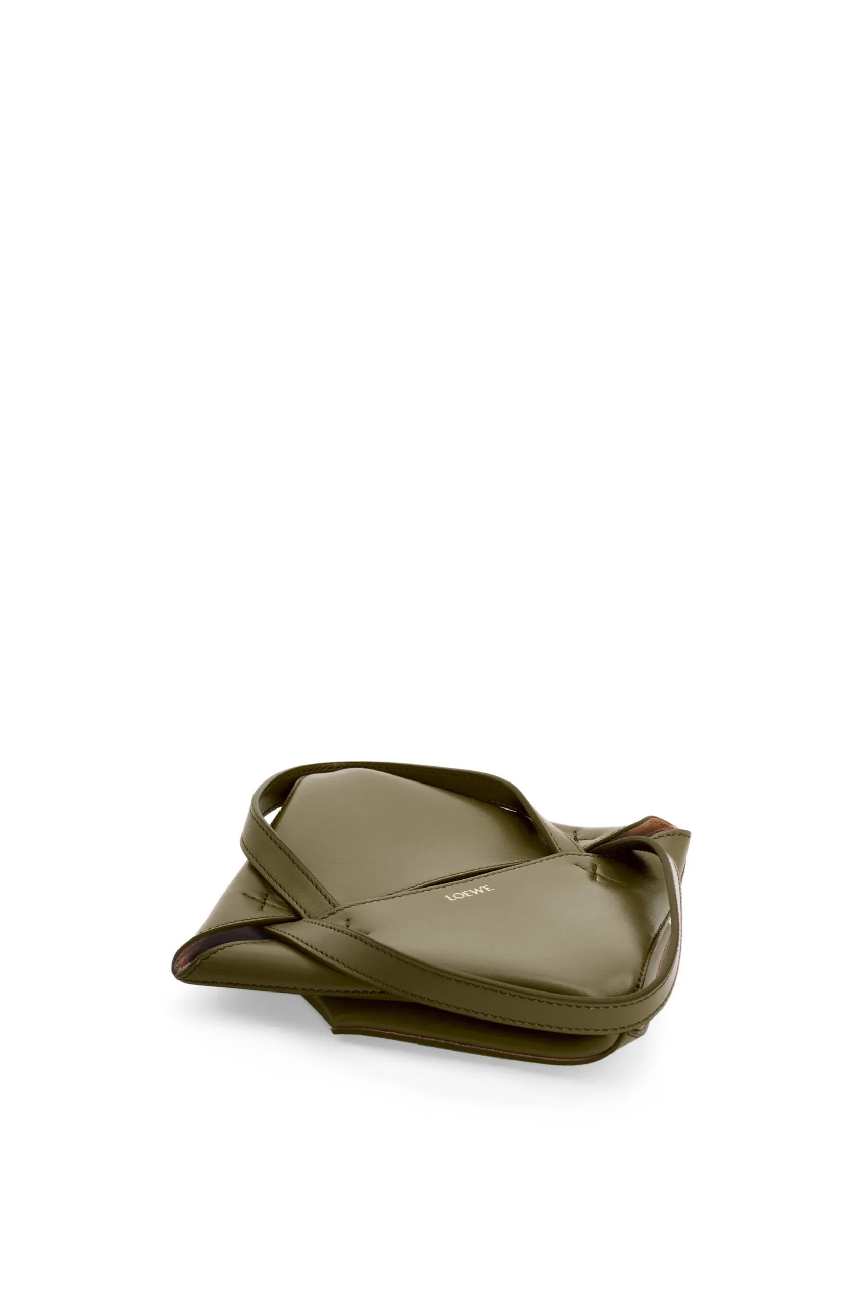 Loewe Mini Puzzle Fold Tote Dark Khaki Green A657V25X01- 7.8 Inches/ - Image 3