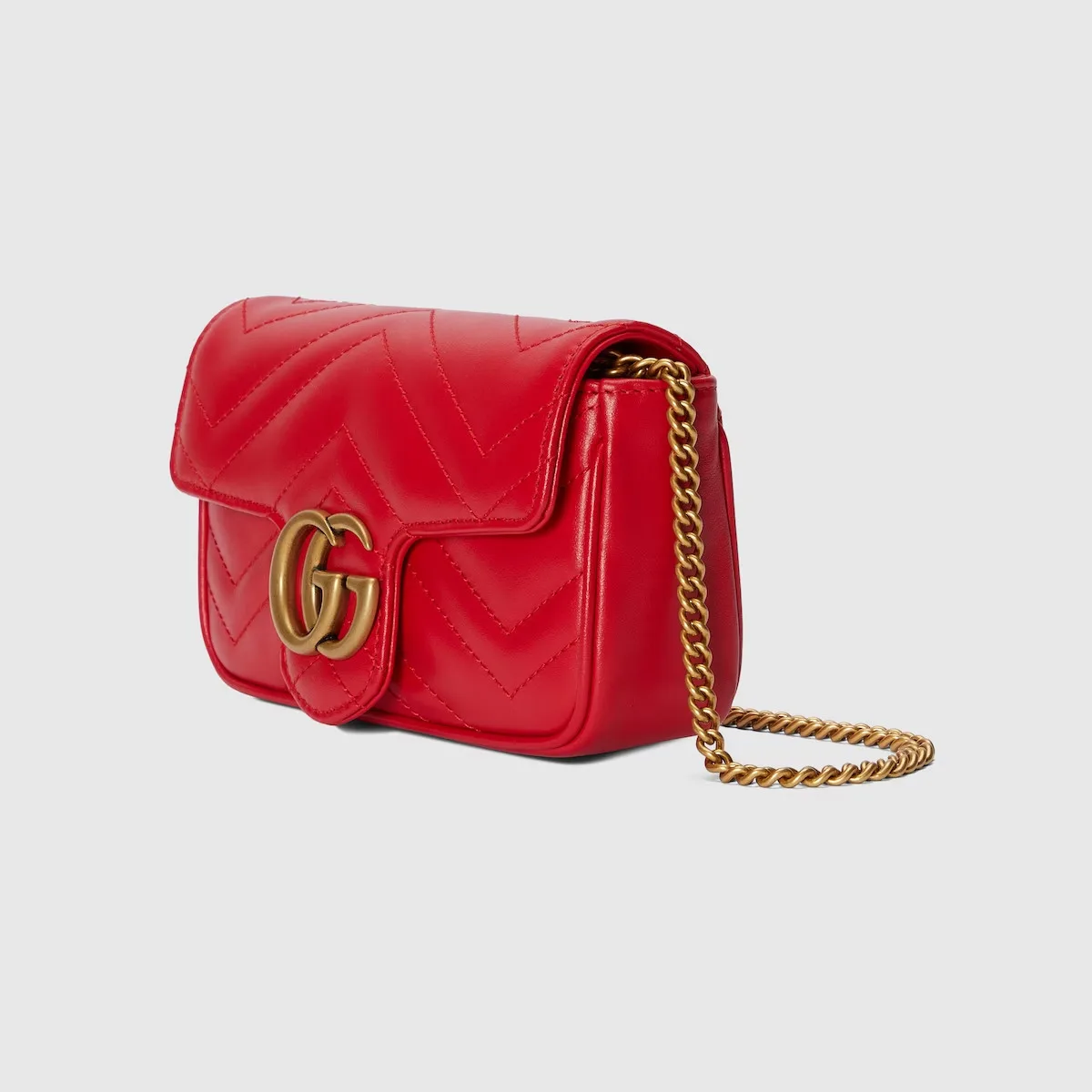 Gucci GG Marmont Leather Super Mini Bag Red / - Image 4