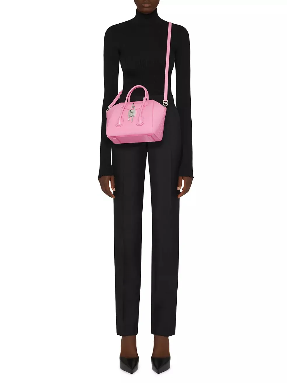 Alternative view of Givenchy Mini Antigona Lock Bag In Box Leather Bright Pink /