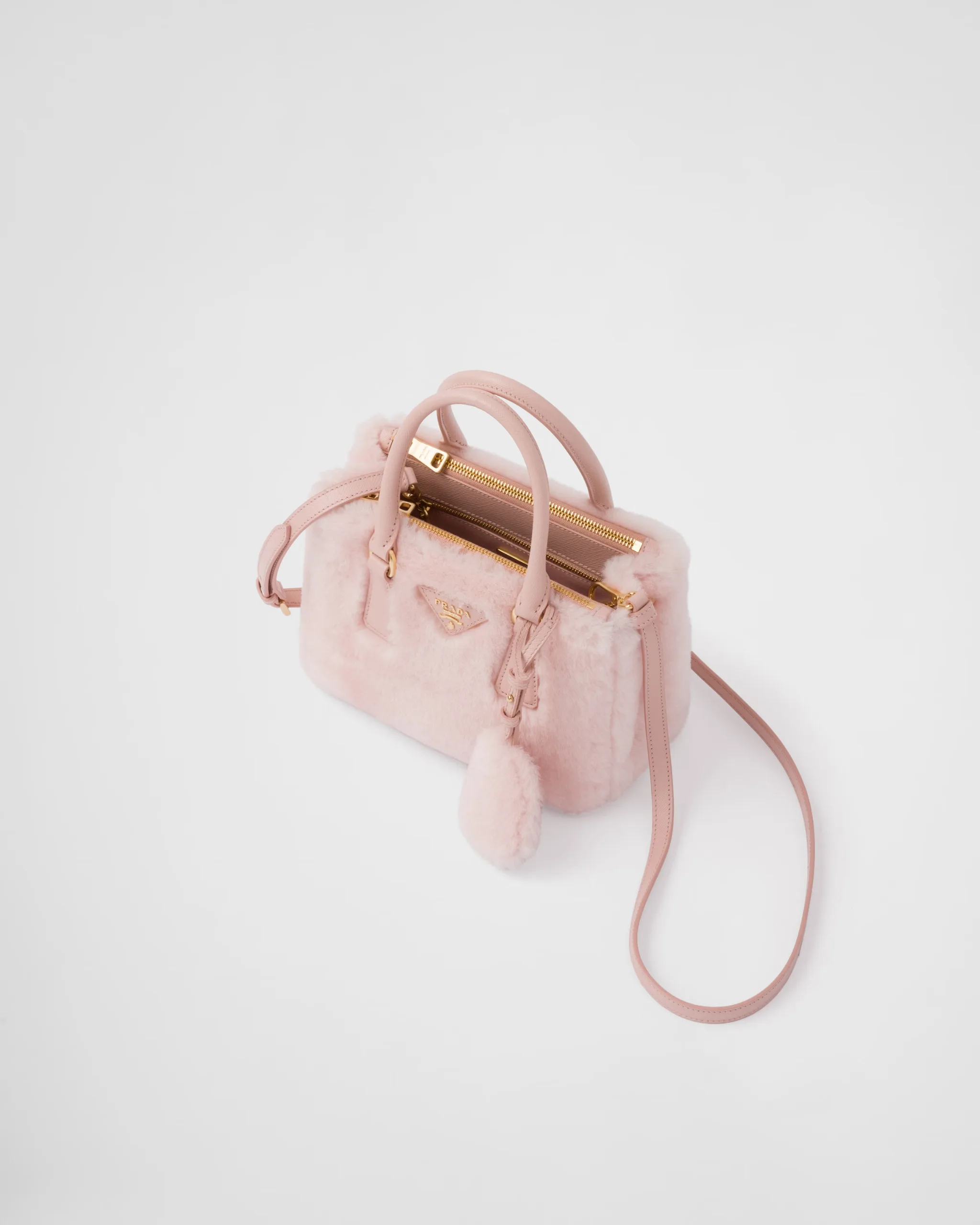 Prada Galleria Shearling Mini-bag Orchid Pink - Image 6