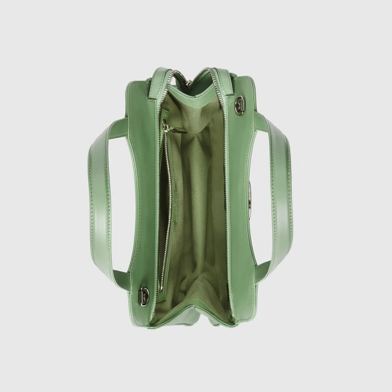 Petite Mini Shoulder Bag / Light Green Silver Hardware - Image 4