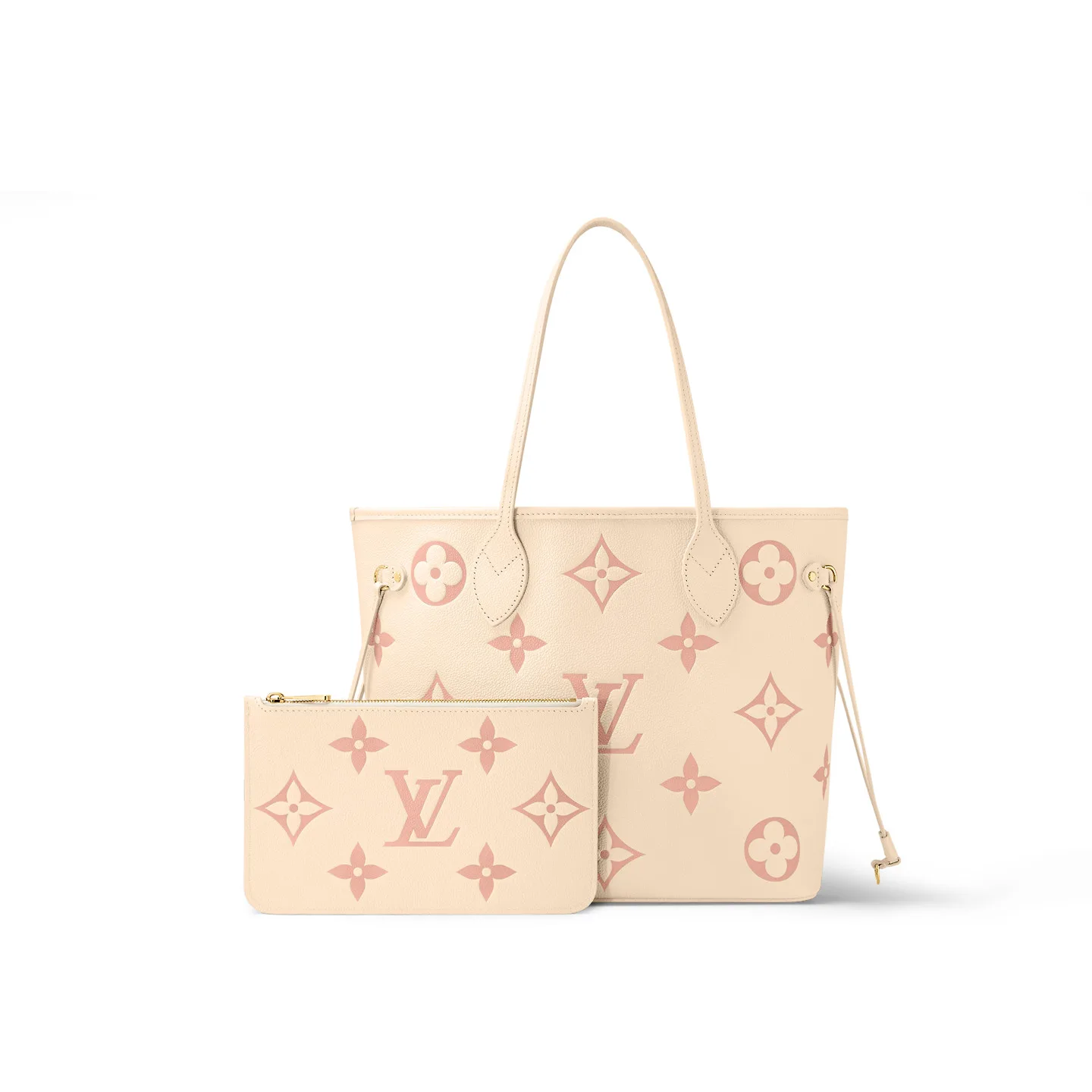 Louis Vuitton Neverfull MM Tote Bag / Creme Gold Hardware - Image 4