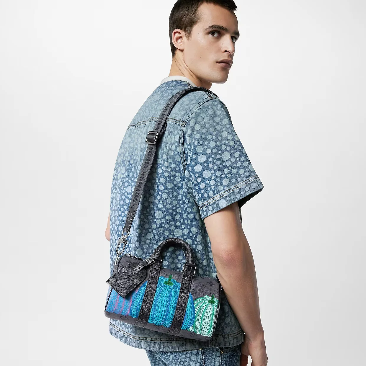 Louis Vuitton LV x YK Keepall 25 Travel Bag / Grey Ruthenium Hardware - Image 4