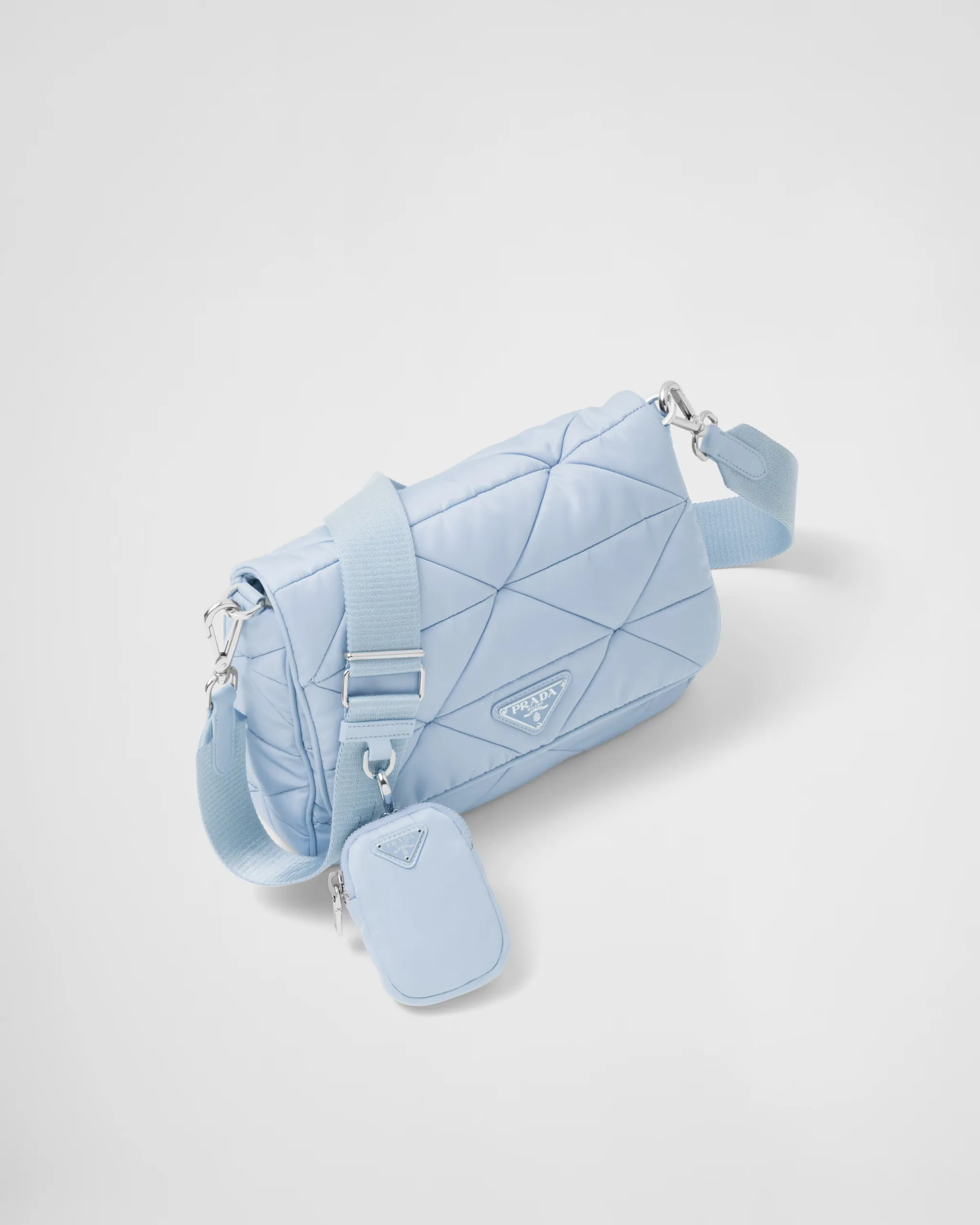 Re-Nylon Padded Shoulder Bag Blue -1BD290_RDJN_F0076_V_O1O - Image 3