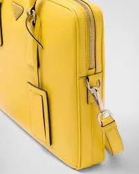 Saffiano Leather Work Bag Yellow - 2VE368_9Z2_F0PG8_V_OOX - Image 5