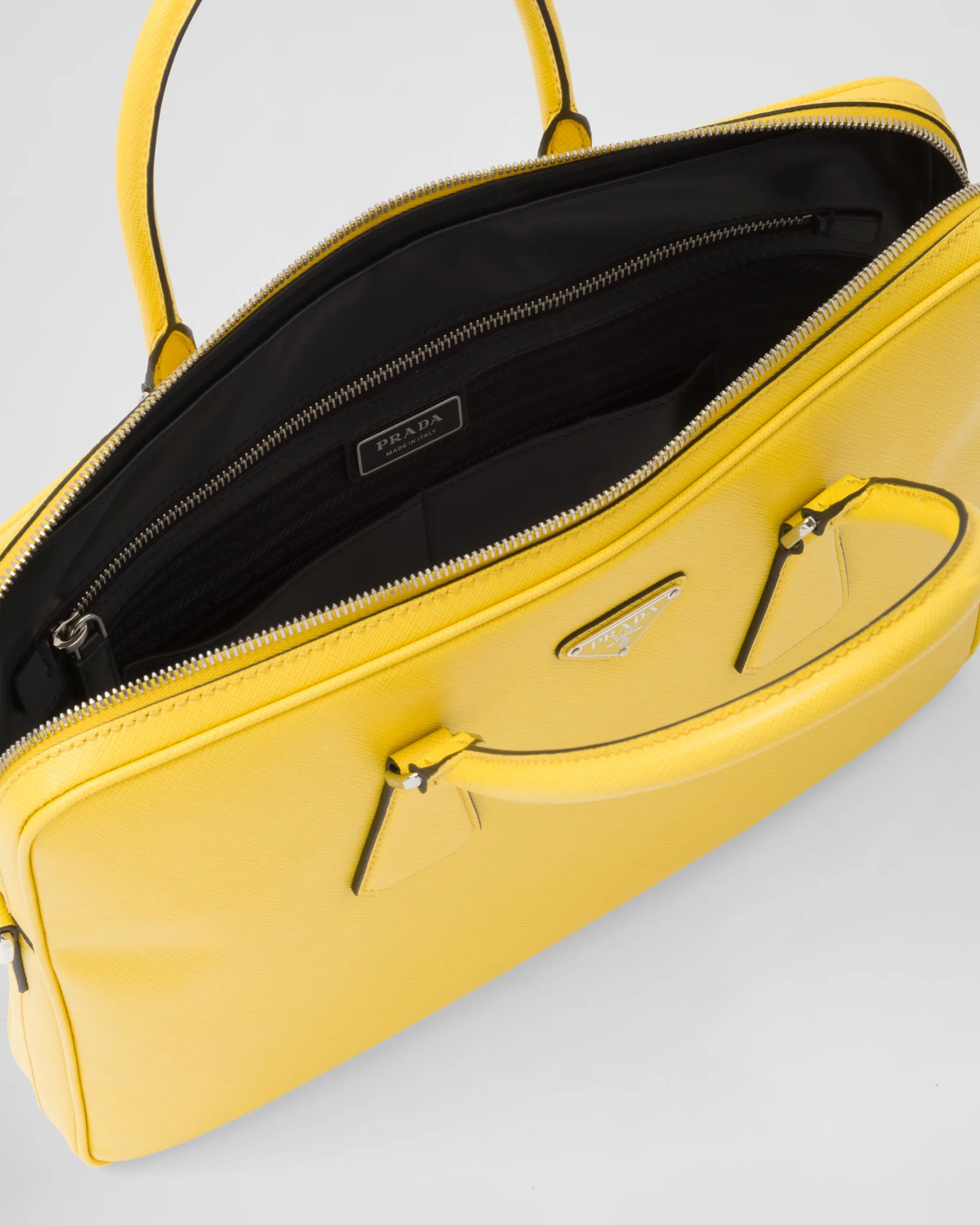 Saffiano Leather Work Bag Yellow - 2VE368_9Z2_F0PG8_V_OOX - Image 3