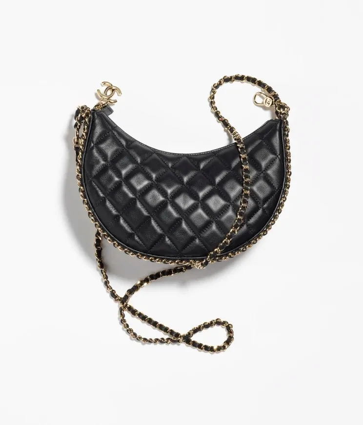 Chanel Hobo Small Bag Black Gold Hardware - Image 4
