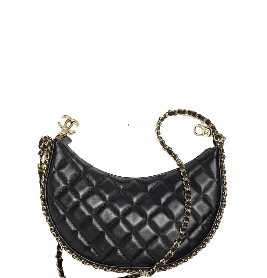 Chanel Hobo Small Bag Black Gold Hardware - Image 3