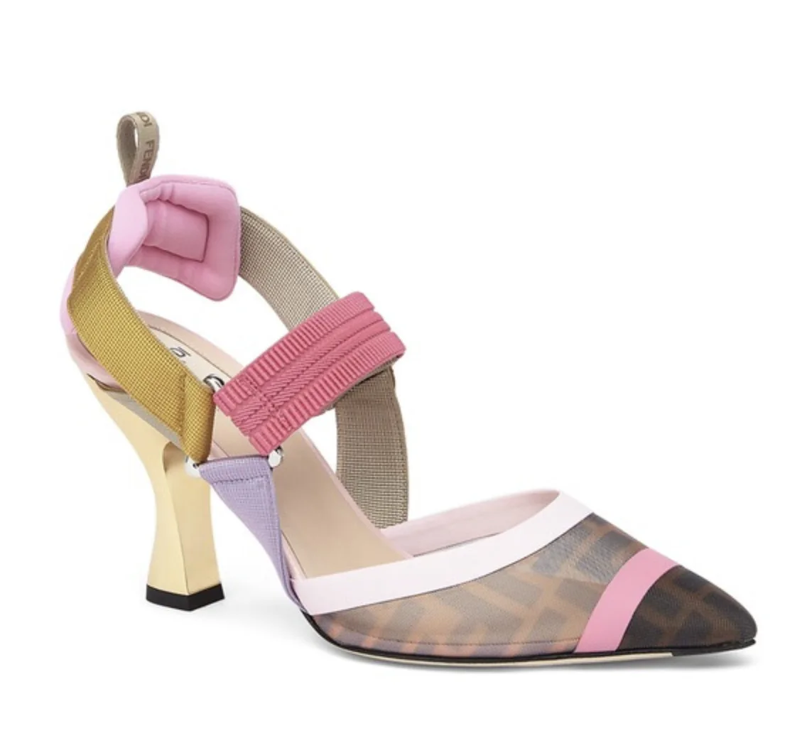Alternative view of Colibrì Brown Mesh High-heeled Slingbacks