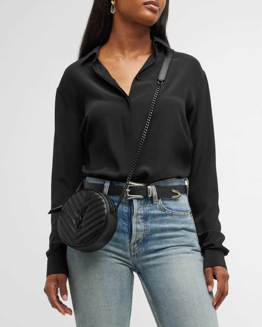 Alternative view of Saint Laurent Vinyle Round Camera Crossbody Bag Black / NMS21_V4HJ4
