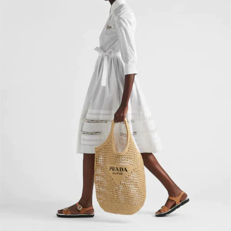 Alternative view of Raffia Tote Bag Beige 1BG424_2A2T_F0018_V_OOO 20 Inches /