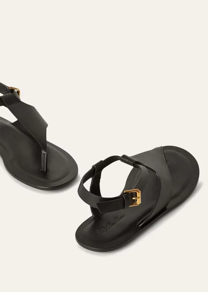 Loro Piana Trani Sandals Black - FAM9272 8000 - Image 7