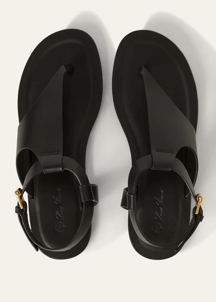 Loro Piana Trani Sandals Black - FAM9272 8000 - Image 6