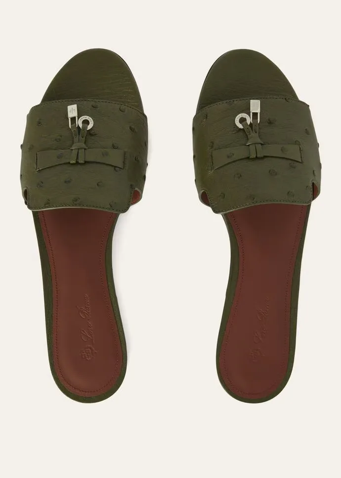 Loro Piana Summer Charms Sandal Dark Lichen Green - FAL0468 50OM - Image 6