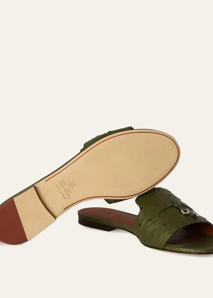 Loro Piana Summer Charms Sandal Dark Lichen Green - FAL0468 50OM - Image 5