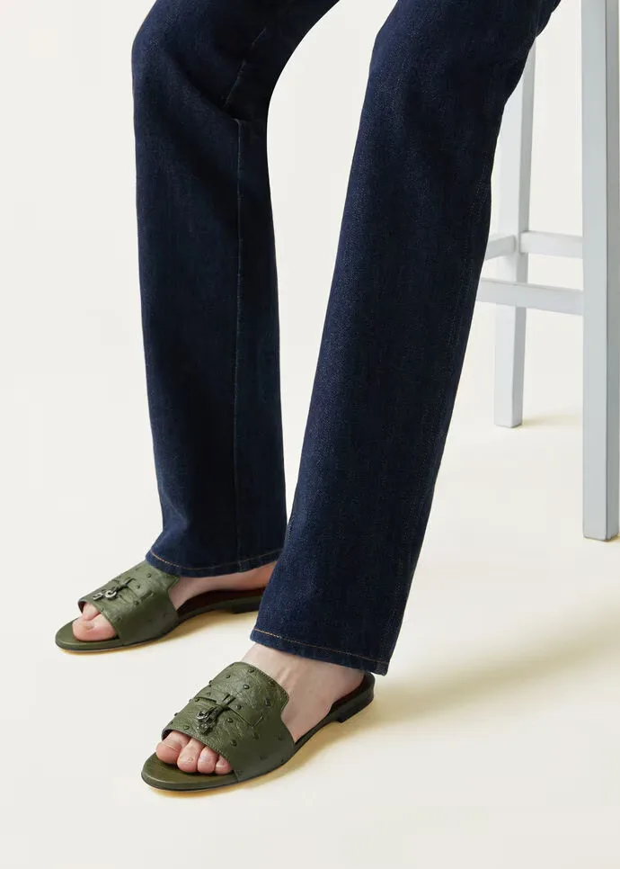 Alternative view of Loro Piana Summer Charms Sandal Dark Lichen Green - FAL0468 50OM